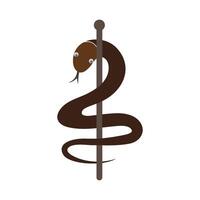 Caduceus snake icons vector