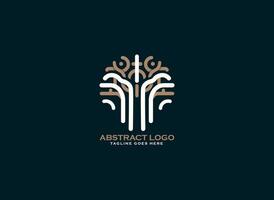 Abstract logo design with a tree vector