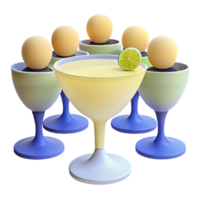 Surrounded by Empty Glasses, a Single Cocktail Stands Out with a Lime Wedge png