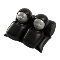 Two Cartoon Characters Sleeping Together on a Pillow png