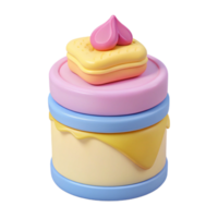 3D Rendered Stacked Dessert with Drizzle png