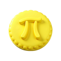 Yellow Pi Cookie 3D Render png