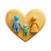 3D Render of a Family Holding Hands in a Heart Shape png
