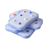 3D Rendered Stack of Blue Cookies with Colorful Dots png