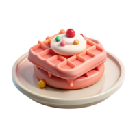 Stack of Waffles with Whipped Cream and Sprinkles png