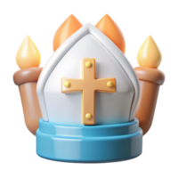 3D Render of a Religious Symbol with Candles png