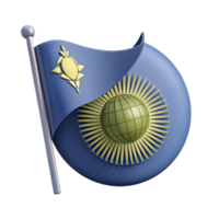 Blue Flag with Globe and Sunburst png