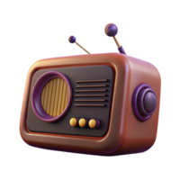 Vintage Radio with Antenna and Buttons png