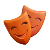 3D Render of Two Smiling Masks png