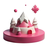 Pink Winter Wonderland 3D Model png