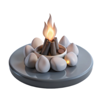 Campfire with Stones and Flame png