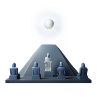 Illumination and Enlightenment A 3D Rendering of a Mystical Scene png