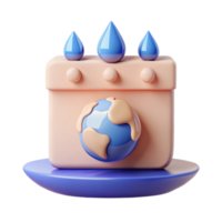 3D Render of Water Drops Protecting Earth png