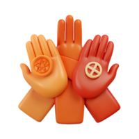 Unity and Diversity A 3D Illustration of Intertwined Hands with Symbolic Designs png