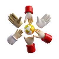 Hands Reaching for a Globe A Symbol of Unity and Cooperation png