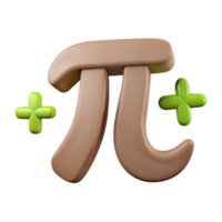 3D Rendered Pi Symbol with Plus Signs png