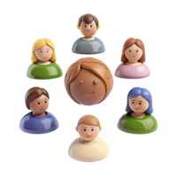 Smiling Faces in a Circle Diverse Group of People png