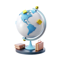 Globe with Suitcases and Blocks png
