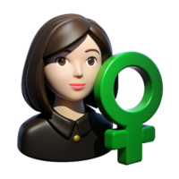 3D Render of a Woman with the Female Symbol png