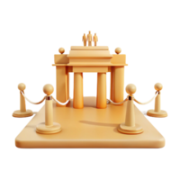 3D Render of a Triumphal Arch with Figures on Top png