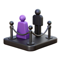 3D Render of People Behind a Rope Barrier png