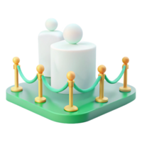 3D Rendering of Two Figures Behind a Rope Barrier png