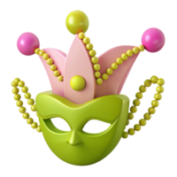 3D Rendered Mask with Crown and Beads png