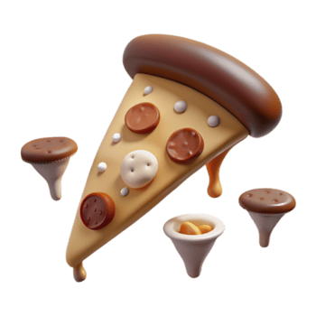 3d rendido pizza fatia com coberturas png