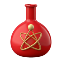 Red Beaker With Atom Symbol png