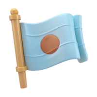 3D Render of a Waving Flag with a Circle png