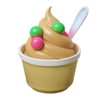 Frozen Dessert with Colorful Toppings in a Cup png