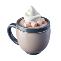 Warm Drink with Whipped Cream and Marshmallows png
