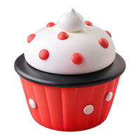 Red and White Cupcake with Whipped Cream png