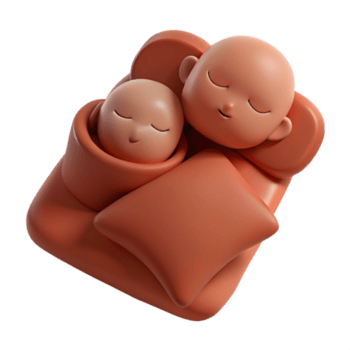 Schlafen Zeichen im ein Bett mit Decke und Kissen png