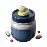Cream Jar with Pills and Red Berries png