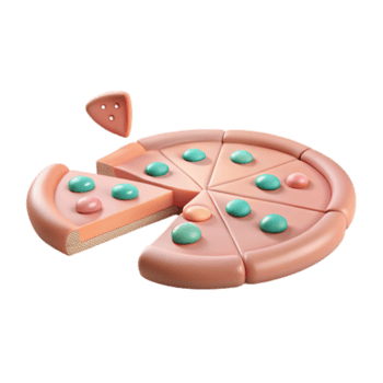 3d rendido pizza com colorida coberturas png
