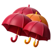 Three Colorful Umbrellas in a Row png