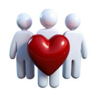 Three People Holding a Large Red Heart png