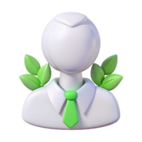 3D Render of a Person with Green Leaves Behind Them and a Tie png