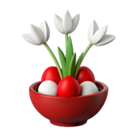 Springtime Arrangement with Tulips and Eggs png