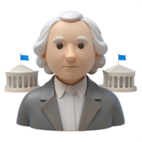 3D Model of a Man in a Suit with Buildings Behind Him png