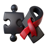 Puzzle Piece and Awareness Ribbon Symbol of Support and Unity png