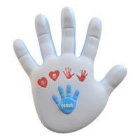 Handprint with Symbols Hearts, Handprints, and the Word Coask png