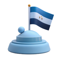 3D Render of a Flag with Three Stars on a Blue Stand png