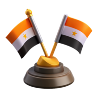 3D Render of Two Flags on a Stand png