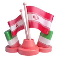 3D Render of Flags on Stands png