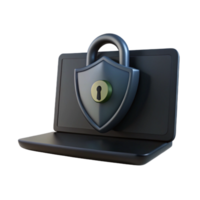 Laptop Security Protecting Your Digital Assets with a Shield and Lock png