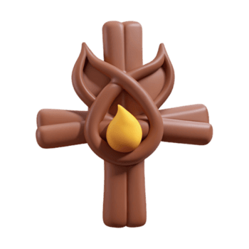 3d render do uma Cruz com fogo png