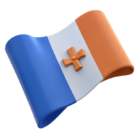Waving Flag with Three Colors and a Cross png