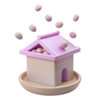 3D Illustration of a House Filled with Eggs png